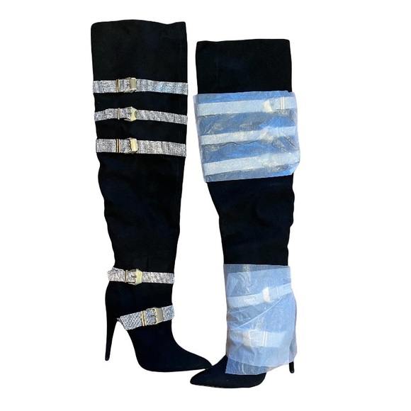 Shoe Dazzle Shoes - Knee High Boots Size 7.5 Stilettos NEW Black